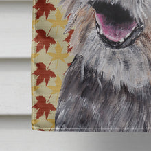 Load image into Gallery viewer, Border Terrier Fall Leaves Flag Canvas House Size