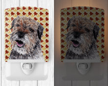 Load image into Gallery viewer, Border Terrier Fall Leaves Ceramic Night Light SC9543CNL