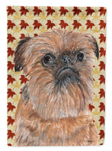 Load image into Gallery viewer, Brussels Griffon Fall Leaves Flag Canvas House Size
