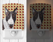 Load image into Gallery viewer, Bull Terrier Fall Leaves Ceramic Night Light SC9547CNL