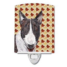 Load image into Gallery viewer, Bull Terrier Fall Leaves Ceramic Night Light SC9547CNL