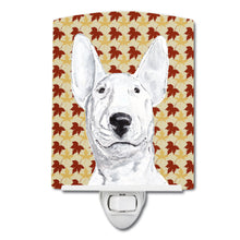 Load image into Gallery viewer, Bull Terrier Fall Leaves Ceramic Night Light SC9548CNL