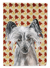 Load image into Gallery viewer, Chinese Crested Fall Leaves Flag Canvas House Size