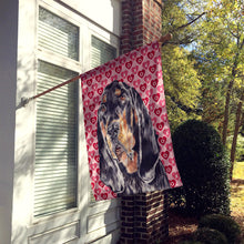 Load image into Gallery viewer, Coonhound Valentine's Love Flag Canvas House Size