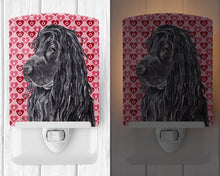 Load image into Gallery viewer, Black Cocker Spaniel Hearts and Love Ceramic Night Light SC9555CNL