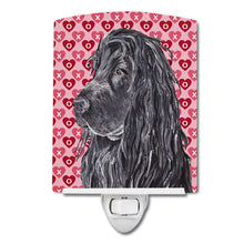 Load image into Gallery viewer, Black Cocker Spaniel Hearts and Love Ceramic Night Light SC9555CNL