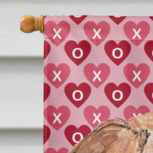 Load image into Gallery viewer, English Foxhound Valentine's Love Flag Canvas House Size