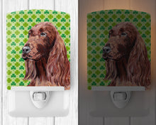 Load image into Gallery viewer, Irish Setter Lucky Shamrock St. Patrick's Day Ceramic Night Light SC9566CNL