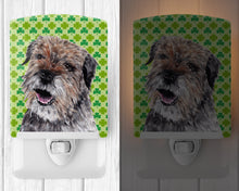 Load image into Gallery viewer, Border Terrier Lucky Shamrock St. Patrick's Day Ceramic Night Light SC9571CNL