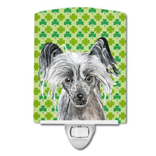 Load image into Gallery viewer, Chinese Crested Lucky Shamrock St. Patrick's Day Ceramic Night Light SC9578CNL
