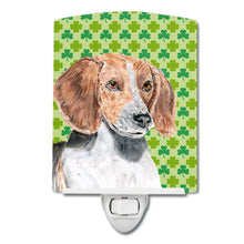 Load image into Gallery viewer, English Foxhound Lucky Shamrock St. Patrick's Day Ceramic Night Light SC9579CNL