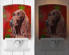 Load image into Gallery viewer, Irish Setter Red Snowflakes Holiday Ceramic Night Light SC9580CNL
