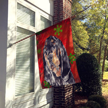 Load image into Gallery viewer, Coonhound Red Snowflake Christmas Flag Canvas House Size