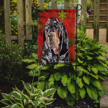 Load image into Gallery viewer, Coonhound Red Snowflake Christmas Garden Flag – Decorative Outdoor Yard Flag