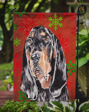 Load image into Gallery viewer, Coonhound Red Snowflake Christmas Garden Flag – Decorative Outdoor Yard Flag