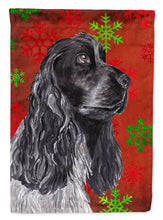 Load image into Gallery viewer, Cocker Spaniel Red Snowflake Christmas Garden Flag – Decorative Outdoor Yard Flag