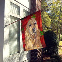 Load image into Gallery viewer, Cocker Spaniel Red Snowflake Christmas Flag Canvas House Size