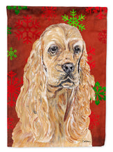 Load image into Gallery viewer, Cocker Spaniel Red Snowflake Christmas Flag Canvas House Size