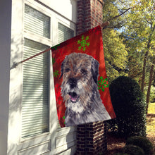 Load image into Gallery viewer, Border Terrier Red Snowflake Christmas Flag Canvas House Size