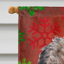 Load image into Gallery viewer, Border Terrier Red Snowflake Christmas Flag Canvas House Size