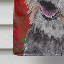 Load image into Gallery viewer, Border Terrier Red Snowflake Christmas Flag Canvas House Size