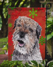 Load image into Gallery viewer, Border Terrier Red Snowflake Christmas Garden Flag – Decorative Outdoor Yard Flag