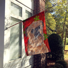 Load image into Gallery viewer, Brussels Griffon Red Snowflake Christmas Flag Canvas House Size