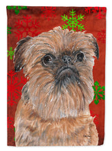 Load image into Gallery viewer, Brussels Griffon Red Snowflake Christmas Flag Canvas House Size