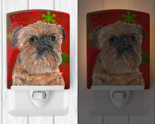 Load image into Gallery viewer, Brussels Griffon Red Snowflakes Holiday Ceramic Night Light SC9586CNL
