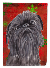 Load image into Gallery viewer, Brussels Griffon Red Snowflake Christmas Flag Canvas House Size