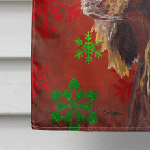Load image into Gallery viewer, Boykin Spaniel Red Snowflake Christmas Flag Canvas House Size