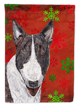 Load image into Gallery viewer, Bull Terrier Red Snowflake Christmas Flag Canvas House Size