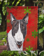 Load image into Gallery viewer, Bull Terrier Red Snowflake Christmas Garden Flag – Decorative Outdoor Yard Flag