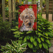 Load image into Gallery viewer, Goldendoodle Red Snowflake Christmas Garden Flag – Decorative Outdoor Yard Flag