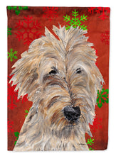 Load image into Gallery viewer, Goldendoodle Red Snowflake Christmas Garden Flag – Decorative Outdoor Yard Flag