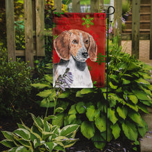 Load image into Gallery viewer, English Foxhound Red Snowflake Christmas Garden Flag – Decorative Outdoor Yard Flag