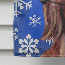 Load image into Gallery viewer, Irish Setter Blue Snowflake Winter Flag Canvas House Size