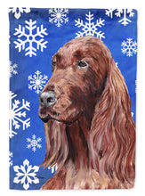 Load image into Gallery viewer, Irish Setter Blue Snowflake Winter Flag Canvas House Size