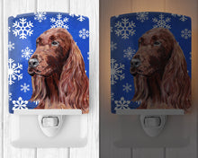Load image into Gallery viewer, Irish Setter Winter Snowflakes Ceramic Night Light SC9594CNL