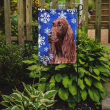 Load image into Gallery viewer, Irish Setter Blue Snowflake Winter Garden Flag – Decorative Outdoor Yard Flag