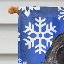 Load image into Gallery viewer, Cocker Spaniel Blue Snowflake Winter Flag Canvas House Size