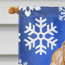 Load image into Gallery viewer, Cocker Spaniel Blue Snowflake Winter Flag Canvas House Size