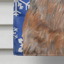 Load image into Gallery viewer, Brussels Griffon Blue Snowflake Winter Flag Canvas House Size