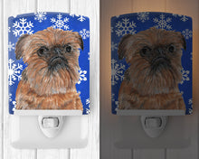 Load image into Gallery viewer, Brussels Griffon Winter Snowflakes Ceramic Night Light SC9600CNL