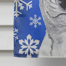 Load image into Gallery viewer, Bull Terrier Blue Snowflake Winter Flag Canvas House Size