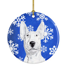 Load image into Gallery viewer, Bull Terrier Winter Snowflakes Ceramic Ornament SC9604CO1