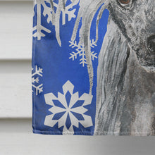 Load image into Gallery viewer, Chinese Crested Blue Snowflake Winter Flag Canvas House Size