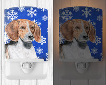 Load image into Gallery viewer, English Foxhound Winter Snowflakes Ceramic Night Light SC9607CNL