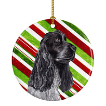 Load image into Gallery viewer, Black Cocker Spaniel Candy Cane Christmas Ceramic Ornament SC9610CO1