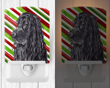 Load image into Gallery viewer, Black Cocker Spaniel Candy Cane Christmas Ceramic Night Light SC9611CNL